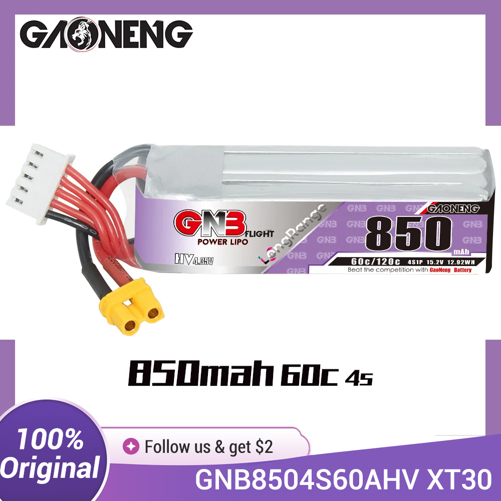 GAONENG GNB LiPo Battery 850mA - Drone Battery 4S 评论和价格